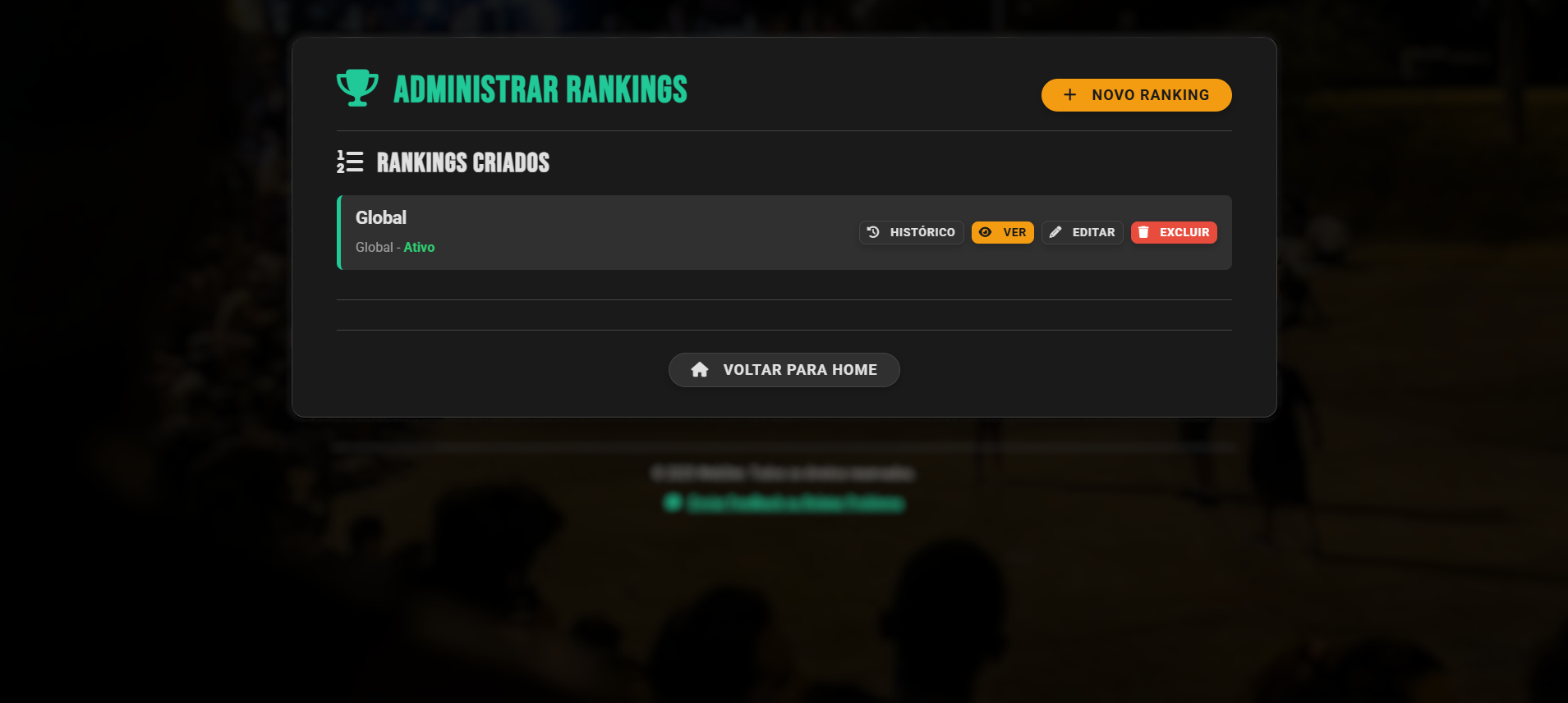 Ilustração da funcionalidade de Histórico e Ranking de batalhas do FlowGanizer.